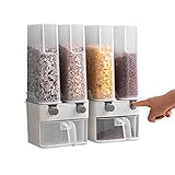 MONTADO EN LA PARED: El dispensador de grano se puede colgar en la pared sin ocupar espacio y manteniendo la cocina limpia y ordenada. El cuerpo transparente es conveniente para observar los alimentos restantes.
