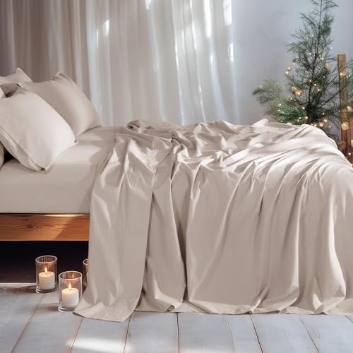 Image of LBRO2M 100% French Pure Linen Sheet Set 6Pcs, 16 inch Deep Pocket Full Size