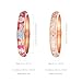 UJOY Fashion Cloisonne Bracelets Set Plated Enameled Jewelry Spring Hinged Metal Cuff Bangles Gift Box Packed 55A82-55A113 Pink Rose