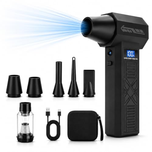 Image of Sceptre 3-in-1 Cordless Air Duster, Vacuum Cleaner & Air Blower | 120000 RPM Brushless Motor | 5200mAh Battery | LED Light | Digital Display | Keyboard, PC, Car & Home Cleaning