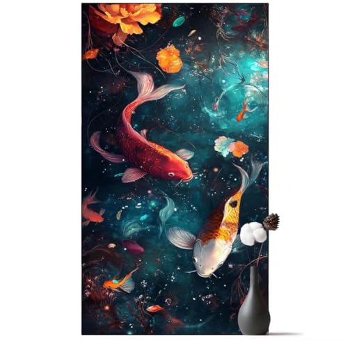 Peinture diamant 5D poisson et fleur en strass cristal premium