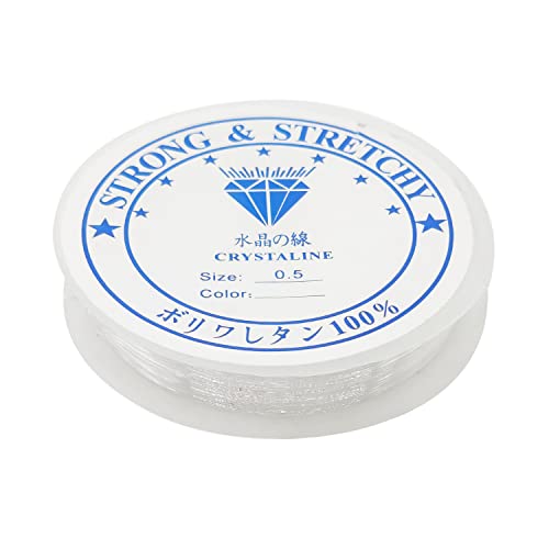 Elastic Beaded String, 0.5mm Clear Stretch Elastic 20m Elastic Beaded String for DIY Jewellery Making Necklace Bracelet Beading Thread Y3CZX-0.5