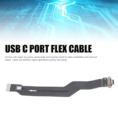 Yoidesu USB Type C Charger Charging Port Dock Connector Flex Cable for OnePlus 7T 1+7T Pro, USB C Dock Connector Flex Cable Replacement Ribbon Flex Cable Repair Part with Tool Kit
