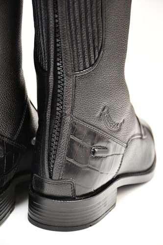Botas de equitación negras de cuero de caña extra corta en talla EU40 3