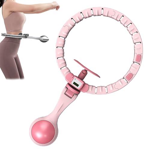 フラフープ ダイエット用 進化系 スマートフラフープ 人気 ダイエット フラフープ 組み立てと分解が簡単 サイズ調整可能 フィットネスフープ カロリー消費 エクササイズ用 カウントセンサー付き (1セクション,ピンク)