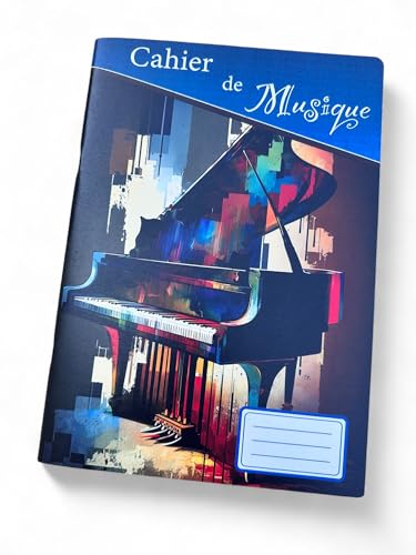 Cahier de Musique – 40 Pages – Portées & Pages de Notes – Format 21x30 cm – Couverture Couleur à Personnaliser – Idéal Élèves, Cours et Apprentissage (Piano)
