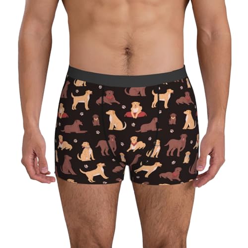 Chocolate Labrador Retriever Dog Mens Underwear Boxer Briefs - Comfy Soft Men's Boxer Briefs with Flex Waistband