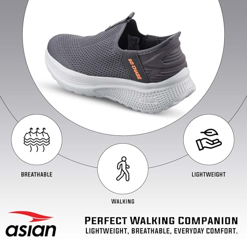 Image of ASIAN Wonderwalk-34 Men's Walking Shoes with Breathable Knit Upper, Ultra-Light EVA Sole, Cushioning Sole & Slip-On Comfort