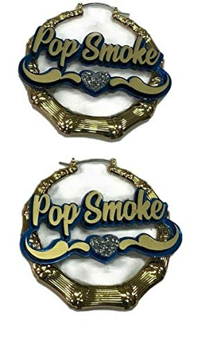 Personalized Custom Gold Hoop Bamboo Earrings Name Plate Swirls Heart Design Laser Cut Design Stunning Look - Quality, Attractive Gold Bamboo Earrings, Made To Order - 3.5 INCHES size2