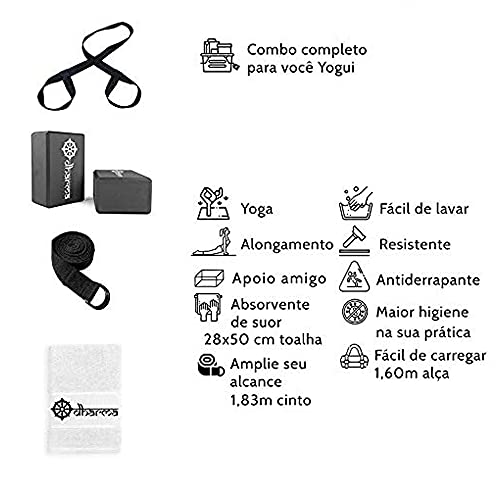 Kit Acessórios Props Yoga E Pilates Black
