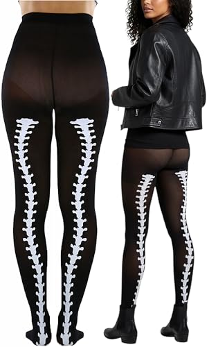 Image of ToBeInStyle Women's Scary Skeleton Leg Bones Halloween Hosiery Tights & Thigh High Stockings