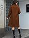 Tanming Women's Notch Lapel Double Breasted Wool Blend Mid Long Pea Trench Coat (Caramel-S)