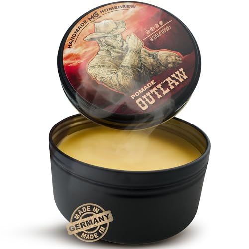 MG Pomade OUTLAW Herren, wasserfest, ölbasierte Haarpomade - Natürliche Wachs-Formulierung für starken Halt - Haar Wax, Frisiercremes & Haarwachs Männer | Bartpomade | Hair Clay | Bart Styling