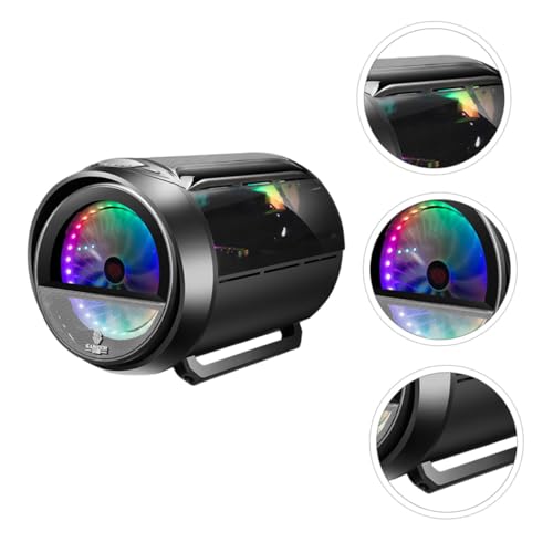 Gabinete de PC OSALADI Matx con iluminación RGB, diseño panorámico redondo, negro, con soporte para refrigeración líquida y uso para oficina en casa y juegos miniatura 5