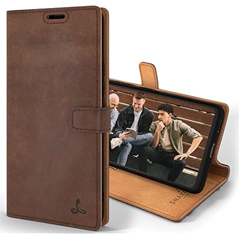 Snakehive Vintage Wallet for Samsung Galaxy A53 || Real Leather Wallet Phone Case || Genuine Leather with Viewing Stand & 3 Card Holder || Flip Folio Cover with Card Slot (Brown) Cover