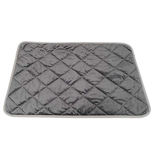 WYYUE Coussin Auto Chauffant pour Animaux de Compagnie, Tapis de Lit Chauffant Lavable Base Antidérapante Ultra Doux Structure à 5 Couches Couverture Auto Chauffante,Gris,15.5 * 19.5 in Cover