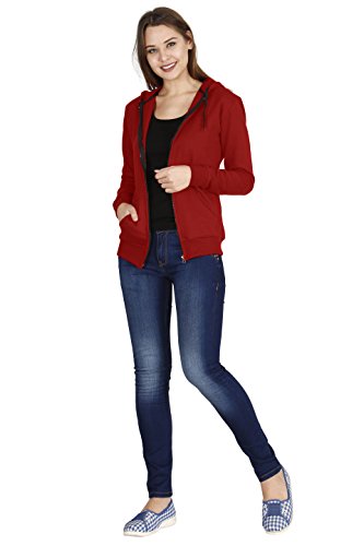Image of Ideation Women's Cotton Full Zipper Sweatshirt Hoodies with Kangaroo Pocket