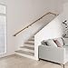 Staircase Handrails Stair Railing 5 cm Diameter Wooden Staircase Handrail-Complete Tool Kit, Indoor Loft Elderly Non-Slip Handrail Corridor Support Rods, Length 50～600cm(120cm)