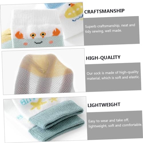 5pair Breathable Socks Summer Cotton Mesh Socks for Boy Girl Durable Mid-calf for Sneakers and Casual Wear Years4