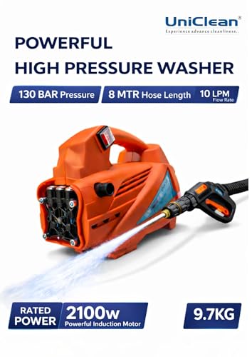 Image of HP130 High Pressure Washer 130 Bar Induction Motor Brass Pump 2100W