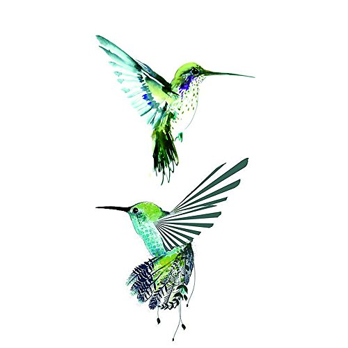 WYUEN 5 PCS Hummingbirds Women Body Temporary Tattoos Kids Fake Tattoo Stickers Children Body Art 9.8X6cm (FA-244)