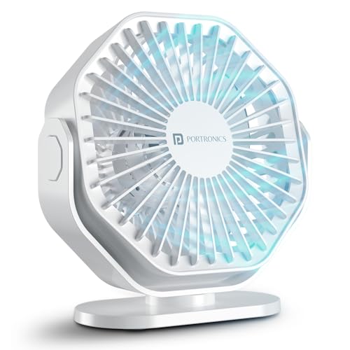 Portronics Chill On Mini Type-C Powered Table & Hanging Fan, 360° Rotation, 3-Speeds, BLDC Motor, One Button Control, Compact 3.25” Design with Loop for Desk, Home, Office & Travel (No Battery) Rs. 599 - Amazon at ₹599 (60% Off) – Amazon