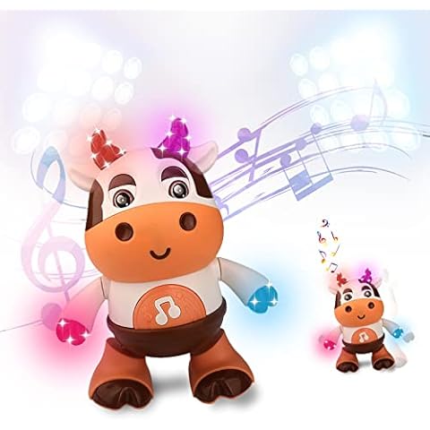 ACUYE Dancing Cows Toys, Baby Crawling Walking Musical Toys with LED Colors Lights, Singing Kids Cow Interactive Toys for Toddler Boys Girls Preschool Gifts (Cows) Cover