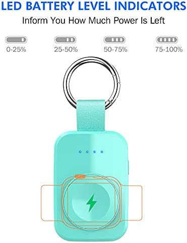 Portable Wireless Charger for Apple Watch, Portable iwatch Charger 1000mAh Smart Keychain Power Bank, Compatible for Apple Watch Series 6,5,4,3,2,1, SE, Nike+ & 44/40/42/38mm