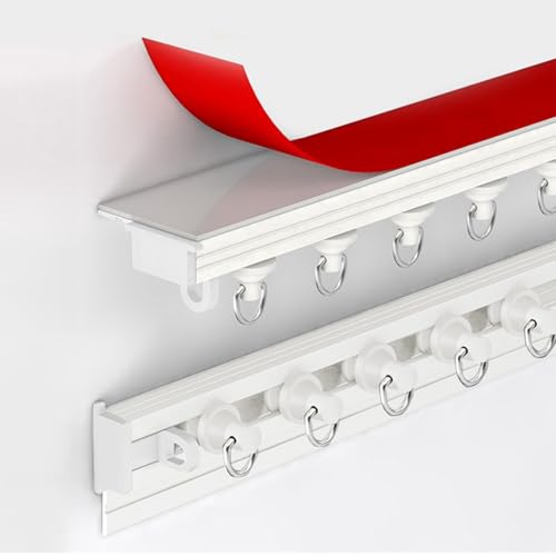 Tringle à rideau auto-adhésive sans perceuse 4,5m pour rail de plafond - 6
