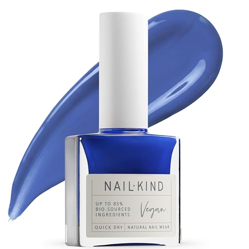 NAILKIND Blue Nail Polish - Ink Me - High-Gloss Nail Varnish - Vegan Nail Lacquer + Peta Certified + Cruelty Free - Quick Drying & Long Lasting - Chip Resistant Manicure - 8ml