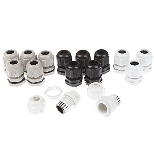 Wire & Cable Connectors 5pcs PG13.5 For Cable Range 6-12mm Plastic Wire Cable CE White Black Gray Waterproof Nylon Plastic Cable Gland Connector - (Color: B)