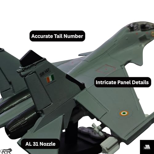 Image of Indian Airforce Sukhoi - 30 MKI Airplane Model 10 inch with Missiles - 1:84 Scale Su-30 Fighter Jet Aircraft for Collectors, Kids, Embossed Stand, Snap Fit (10 inch Jet with Missiles)