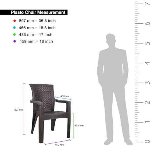 Image of Plasto Chair Luxury with Comfortable Back Posture, Matt & Gloss Pattern Dining, Bedroom, Kitchen, Living Room, Garden | Bearing 150KG Capacity | Strong & Sturdy