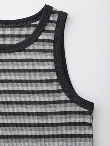 Image of BINIDUCKLING Toddler Tank Top Girls Summer Cute Striped Sleeveless Top 24 Months-8 Years