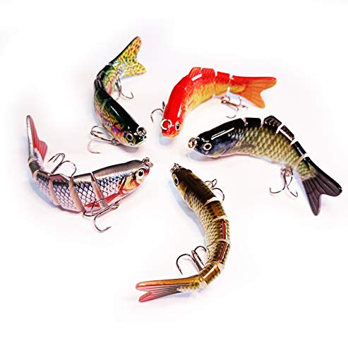 Wen Reach Fishing Topwater Lures Fishing Artificial Bait Fishing Marker Buoys Fishing Jigs Freshwater Saltwater Bass Fishing Fish Bait Multi Segment Jointed Lure Bionic Swimming Lures Gifts for Men