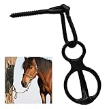 USUNFARM Horse Tie Ring Stainless Steel Horse tack and Supplies,Horse Training Equipment with Eye Bolt and Snaps Saddle,Quick Snap,Humane Way Prevent Horses from Pulling Back Safe Accessories (Black)