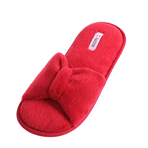 Millffy Women's Memory Foam Open Toe Slide Slippers with Cute Bow and Cozy Terry Lining Slip-on House Shoes SPA Sandals3