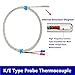 Industrial Thermocouple Probe K Type/E Type Temperature Sensor Needle Wire 0-600℃ 1Pcs(K-type-5m)