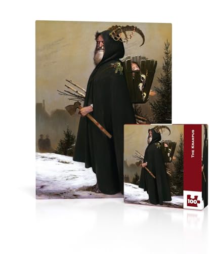 New York Puzzle Company - Bill Mayer The Krampus Mini - 100 Piece Jigsaw Puzzle for Adults by Bill Mayer