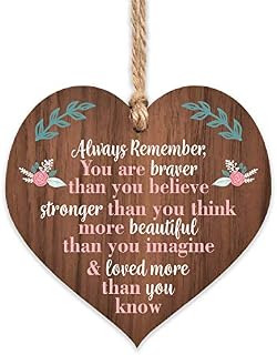 Manta Makes You are braver stronger smarter & beautiful | best friends wooden hanging heart | sentimental inspirational gift for cheer up women | friendship present uk | her girls woman