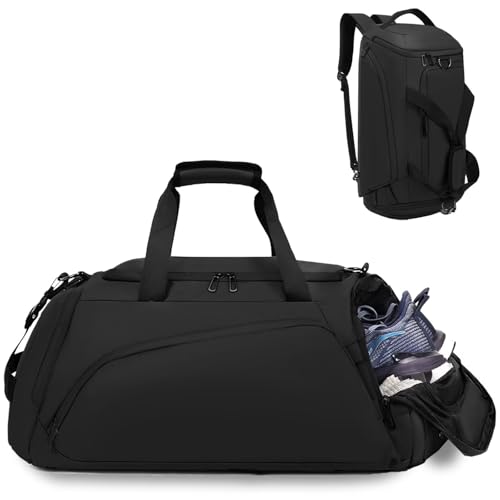 Clufar 40L sportväska män vattentät svart åkpåse ryggsäck med skofack våtfack kvinnor duffel fitnessväska träningsväska...