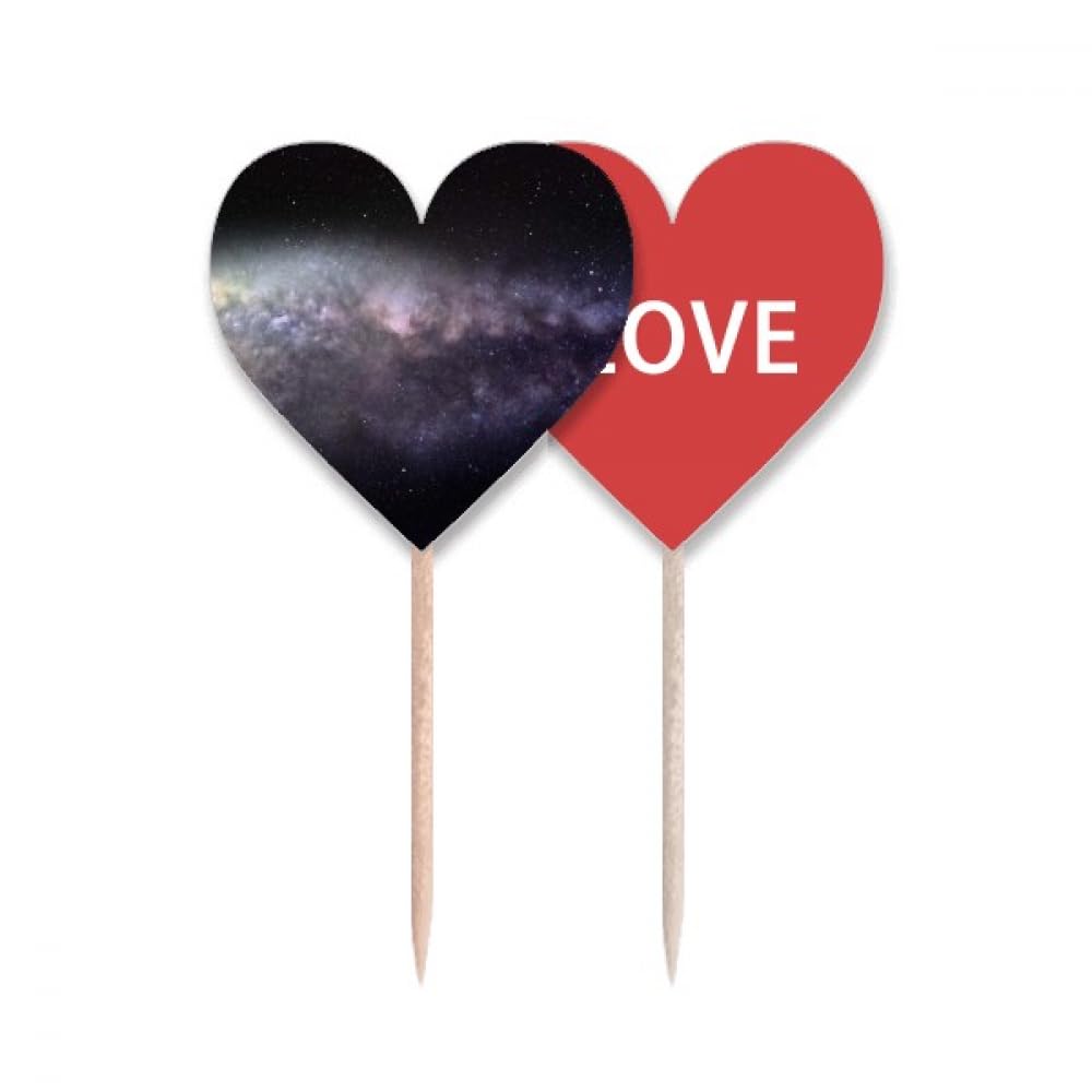 Cupcake pick drapeau amour cure-dent elliptique univers nébuleuse pour décoration de buffet chic