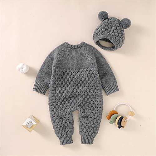 Roupas de inverno para bebês recém-nascidos de 0 a 18 meses para bebês meninos e meninas, suéter de
