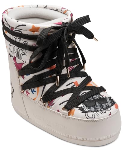 KARL LAGERFELD Paris Women's Winter Boot, Soft Wht Multi, 6