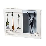Monkey Business Just Hanging: Fun Kitchen Hooks/Set of 3 Monkey Hangers/S Shaped Hooks with a Twist (Black)