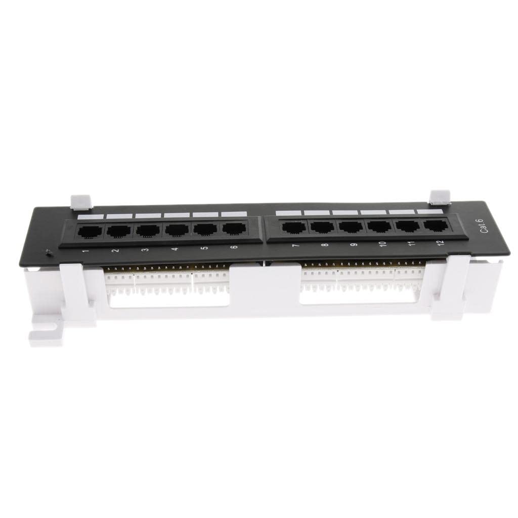 2 set di 12 porte Cat5e/6 non schermati Patch Panel di rete 10 pollici