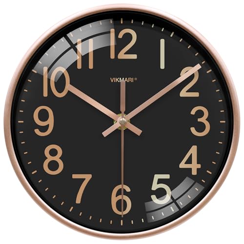 VIKMARI Horloge Murale 20 cm Silencieuse sans Tic-Tac...