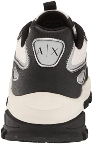 A | X ARMANI EXCHANGE Men's Chunky Sneaker, Black + Off White, 8 | Image 2