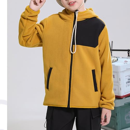 Jhaoyu Kids Girls Thermal Fleece Hoodie Jacket Color Block Long Sleeve Zipper Coat Outerwear for Mountaineering Climbing3