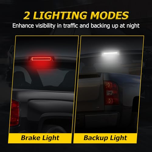 AUXMART Luz de freio LED de montagem alta para Chevrolet Colorado Canyon 2015-2022, conjunto de lâmp